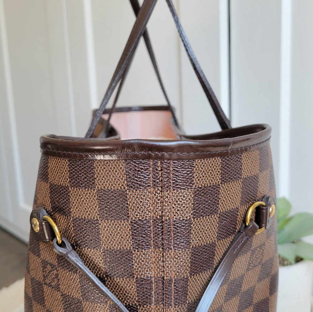 💕Louis Vuitton Tote Bag Neverfull MM Damier Ebene "ROSE Ballerine Interior" - Picture 8 of 17